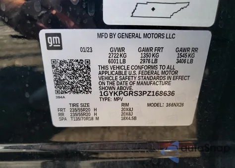 2023 Cadillac Xt6 Sport from USA, damaged, VIN 168636